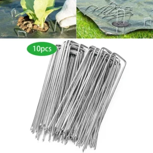 10Pcs U-shaped Ground Pegs With Buffer Washers