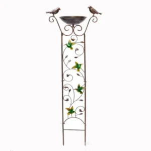 Antique Iron Bird Decor Garden Trellis