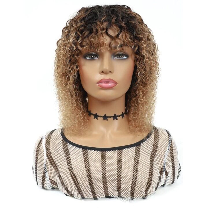 Ombre Jerry Curly 1B/30/27 Brazilian Human Hair Wigs 10"
