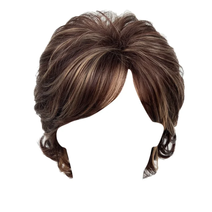 Short Deep Wave Synthetic Curly Wig For Women In A Stylish Khaki Color - Image 3