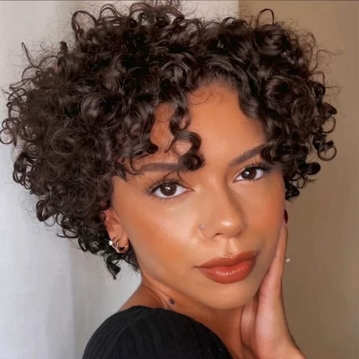 Pixie Cut Short Curly Human Hair Wigs for Black Women Natural Color - Image 2