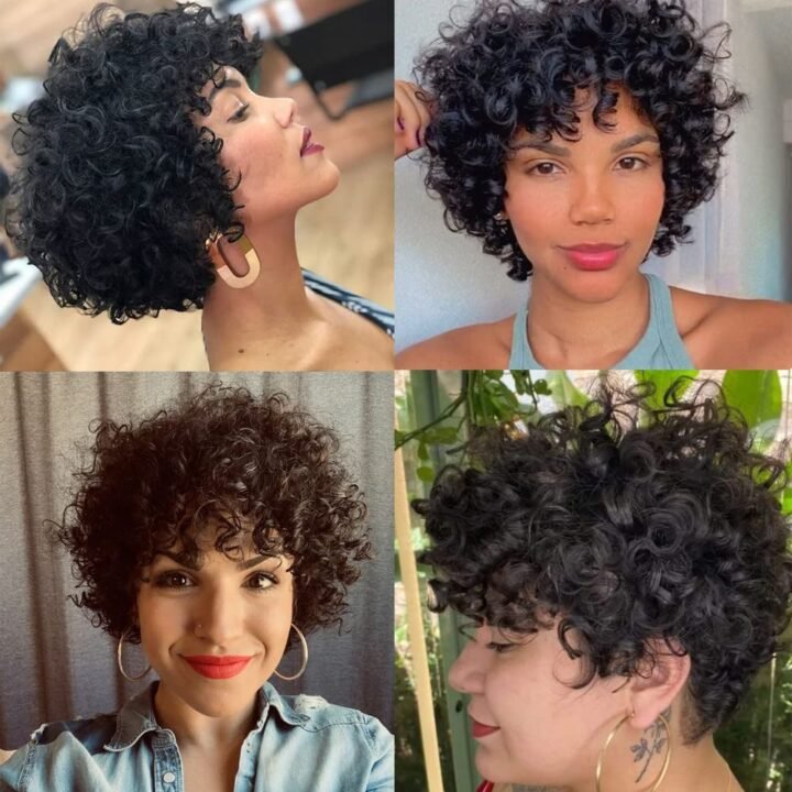 Pixie Cut Short Curly Human Hair Wigs for Black Women Natural Color - Image 3