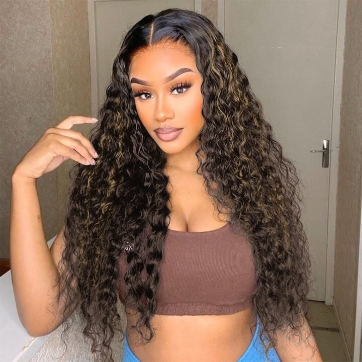 Synthetic Long Curly Wig With Deep Wave Texture For Women - Regular
