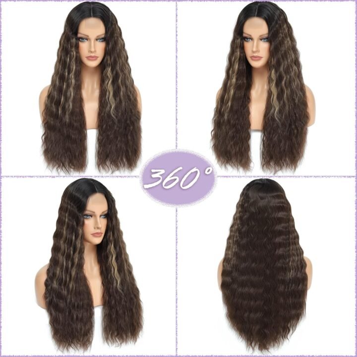 Synthetic Long Curly Wig With Deep Wave Texture For Women - Regular - Image 3