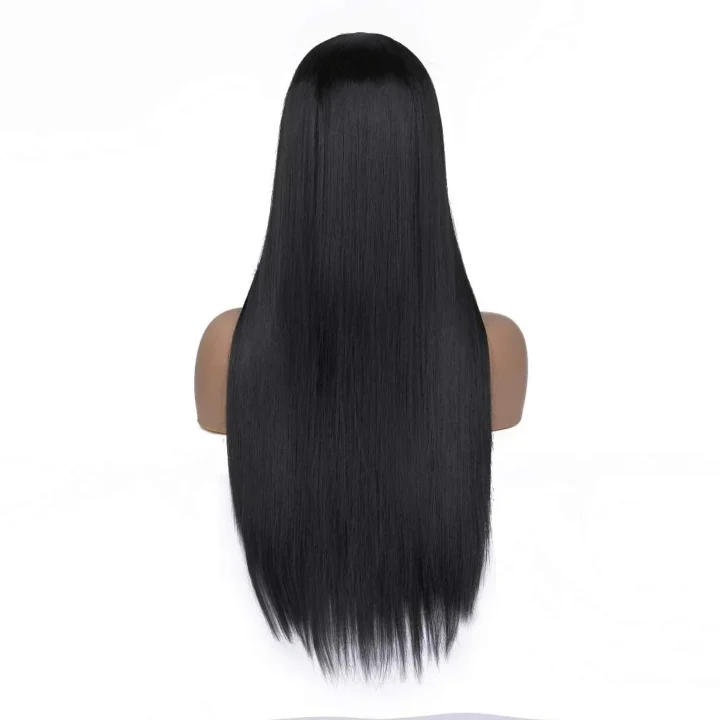 Black Women Glueless Black Wigs None Lace Wigs - Black-24" Straight - Image 3